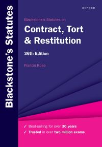 Book Cover for Blackstone's Statutes on Contract, Tort & Restitution by F D Rose