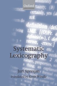 Book Cover for Systematic Lexicography by IU D Apresian