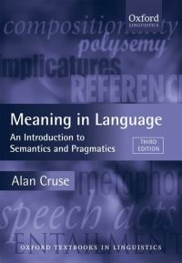Book Cover for Meaning in Language by D A Cruse