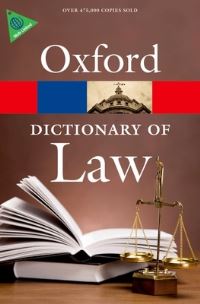 Book Cover for A Dictionary of Law by Jonathan Law, E A Martin