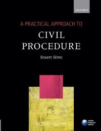 Book Cover for A Practical Approach to Civil Procedure by Stuart Sime