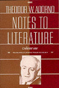 Book Cover for Notes to Literature by Theodor W. Adorno