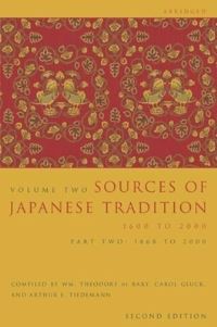 Book Cover for Sources of Japanese Tradition. Vol. 2. 1868 to 2000 by Wm Theodore De Bary, Carol Gluck, Arthur E Tiedemann