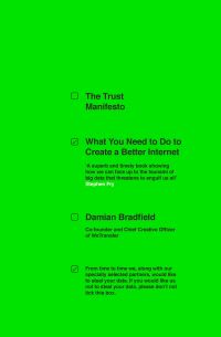Book Cover for The Trust Manifesto by Damian Bradfield