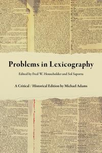 Book Cover for Problems in Lexicography by Michael Adams
