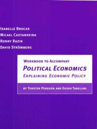 Book Cover for Workbook to Accompany Political Economics by Isabelle Brocas, Torsten Persson, Guido Enrico Tabellini