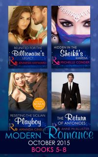 Book Cover for Modern Romance. Books 5-8. October 2015 by Jennifer Hayward, Michelle Conder, Amanda Cinelli, Anne McAllister