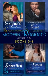 Book Cover for Modern Romance April 2016. Books 5-8 by Melanie Milburne, Maya Blake, Kate Hewitt, Amanda Cinelli