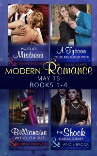 Book Cover for Modern Romance May 2016. Books 1-4 by Anne Mather, Julia James, Carol Marinelli, Andie Brock
