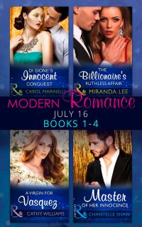 Book Cover for Modern Romance July 2016. Books 1-4 by Carol Marinelli, Cathy Williams, Miranda Lee, Chantelle Shaw