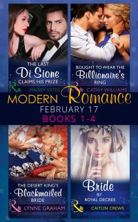 Book Cover for Modern Romance February. Books 1-4 by Maisey Yates, Cathy Williams, Lynne Graham, Caitlin Crews