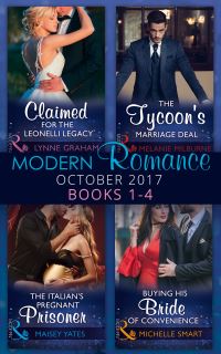 Book Cover for Modern Romance. Books 1-4. October 2017 by Lynne Graham, Michelle Smart, Maisey Yates, Caitlin Crews