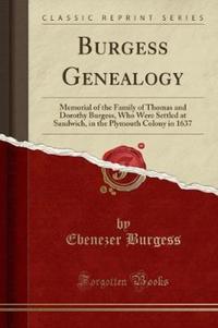 Book Cover for Burgess Genealogy by Ebenezer Burgess