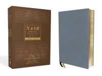 Book Cover for NASB, Thinline Bible, Large Print, Genuine Leather, Buffalo, Blue, Red Letter, 1995 Text, Comfort Print by Zondervan