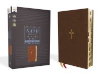 Book Cover for NASB, Thinline Bible, Large Print, Leathersoft, Brown, Red Letter, 1995 Text, Thumb Indexed, Comfort Print by Zondervan
