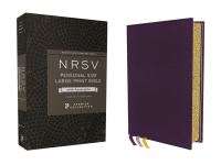 Book Cover for NRSV, Personal Size Large Print Bible With Apocrypha, Premium Goatskin Leather, Purple, Premier Collection, Printed Page Edges, Comfort Print by Zondervan