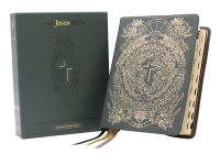 Book Cover for The Jesus Bible Artist Edition, ESV, (With Thumb Tabs to Help Locate the Books of the Bible), Genuine Leather, Calfskin, Green, Limited Edition, Thumb Indexed by Zondervan