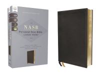 Book Cover for NASB, Personal Size Bible, Large Print, Genuine Leather, Calfskin, Black, Red Letter, 1995 Text, Comfort Print by Zondervan