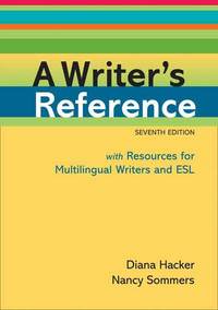 Book Cover for A Writer's Reference With Resources for Multilingual Writers and ESL by Diana Hacker, Nancy Sommers