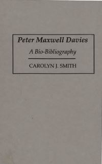 Book Cover for Peter Maxwell Davies by Carolyn J Smith