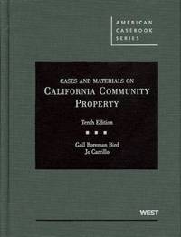 Book Cover for Cases and Materials on California Community Property by Gail Boreman Bird, Jo Carrillo