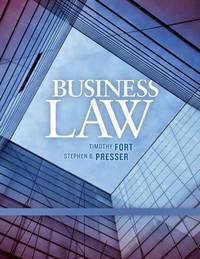 Book Cover for Business Law by Timothy Fort, Stephen Presser