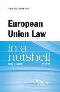 Book Cover for European Union Law in a Nutshell by Ralph Haughwout Folsom