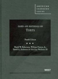 Book Cover for Cases and Materials on Torts by David W Robertson