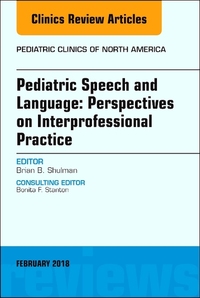 Book Cover for Pediatric Speech and Language by Brian B Shulman