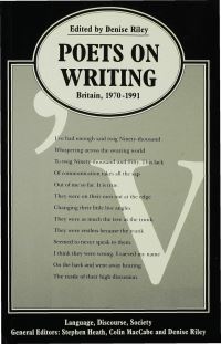 Book Cover for Poets on Writing by Denise Riley