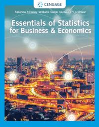 Book Cover for Essentials of Statistics for Business and Economics by David R Anderson