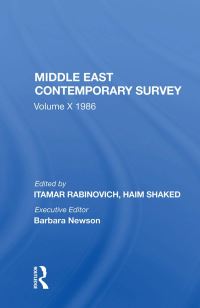 Book Cover for Middle East Contemporary Survey, Volume X, 1986 by Itamar Rabinovich