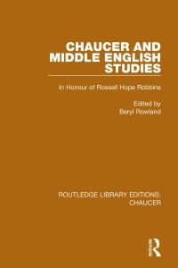 Book Cover for Chaucer and Middle English Studies by Rossell Hope Robbins