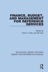 Book Cover for Finance, Budget, and Management for Reference Services by Ruth A Fraley, Bill Katz