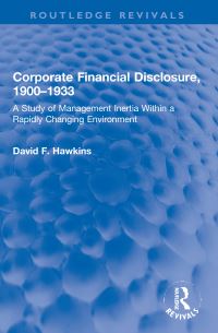 Book Cover for Corporate Financial Disclosure, 1900-1933 by David F Hawkins