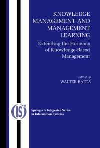 Book Cover for Knowledge Management and Management Learning by W R J Baets