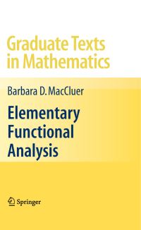 Book Cover for Elementary Functional Analysis by Barbara D MacCluer
