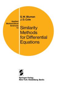 Book Cover for Similarity Methods for Differential Equations by George W Bluman, Julian D Cole