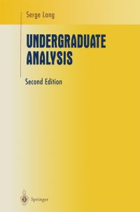 Book Cover for Undergraduate Analysis by Serge Lang