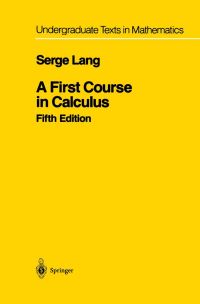 Book Cover for A First Course in Calculus by Serge Lang