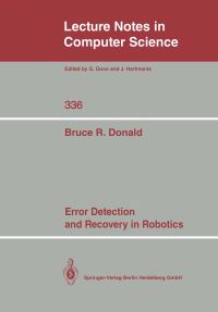 Book Cover for Error Detection and Recovery in Robotics by Bruce R Donald