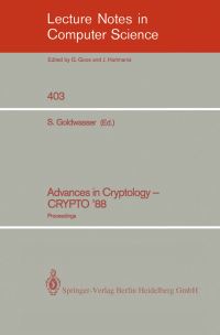 Book Cover for Advances in Cryptology - CRYPTO '88 by Shafi Goldwasser