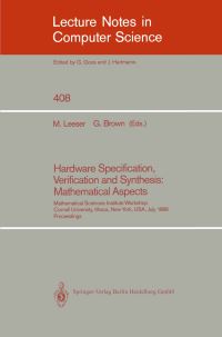 Book Cover for Hardware Specification, Verification and Synthesis: Mathematical Aspects by Miriam Leeser, Geoffrey Brown