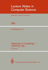 Book Cover for Advances in Cryptology - CRYPTO '89 by Gilles Brassard