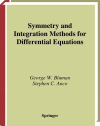 Book Cover for Symmetry and Integration Methods for Differential Equations by George W Bluman