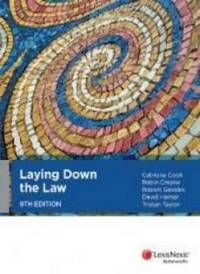 Book Cover for Laying Down the Law by Catriona Cook, Robin Creyke, Robert Geddes, David Hamer, Tristan S Taylor