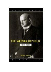 Book Cover for The Weimar Republic, 1919-1933 by Ruth Henig