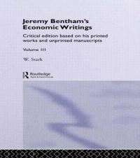 Book Cover for Jeremy Bentham's Economic Writings by Jeremy Bentham