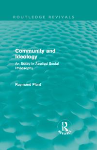 Book Cover for Community and Ideology by Raymond Plant