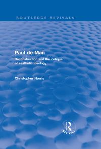 Book Cover for Paul De Man by Christopher Norris